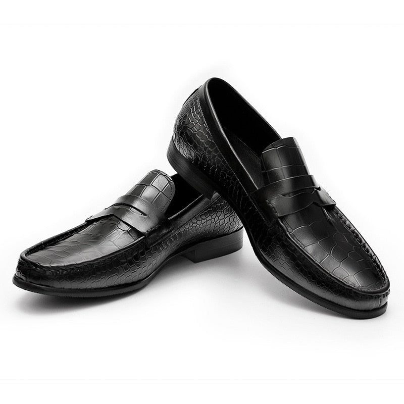 Loafers Til Mænd Luksus Croctex Slip On Brogues - Sort