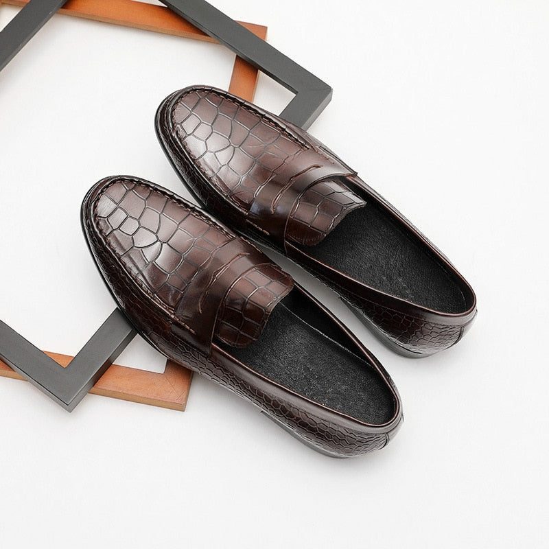 Loafers Til Mænd Luksus Croctex Slip On Brogues - Kaffe