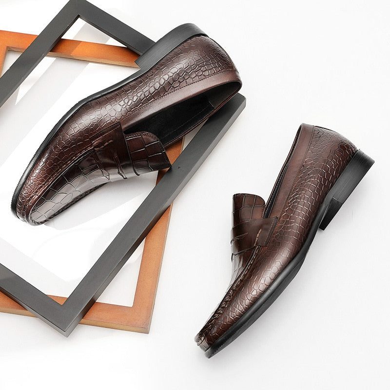 Loafers Til Mænd Luksus Croctex Slip On Brogues - Kaffe