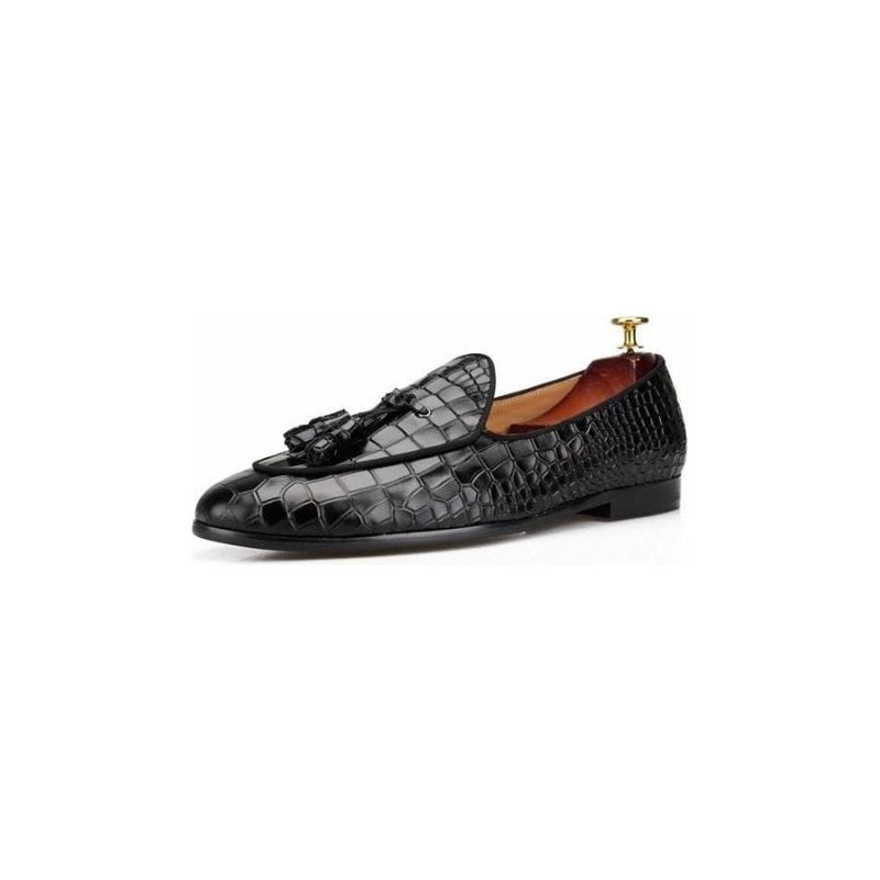 Loafers Til Mænd Luksus Croctex Slip-on Med Solidt Mønster - Sort