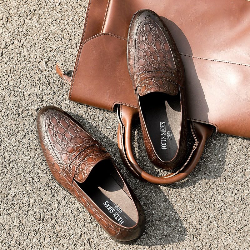 Loafers Til Mænd Luksus Croctex Summer Slip-on - Kaffe