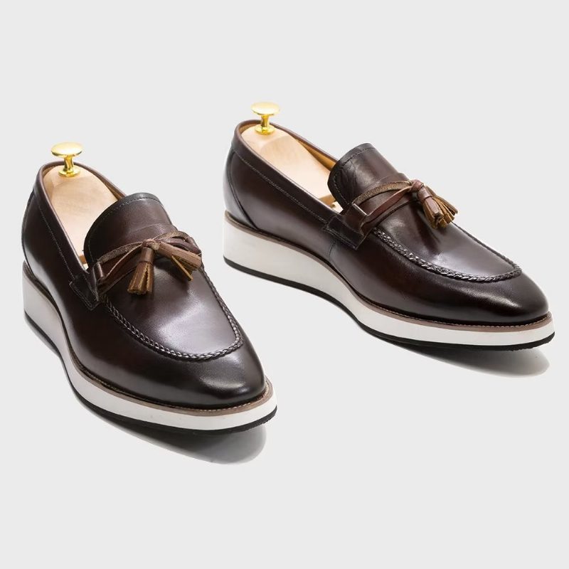 Loafers Til Mænd Luksus Læder Elegante Tassel - Kaffe