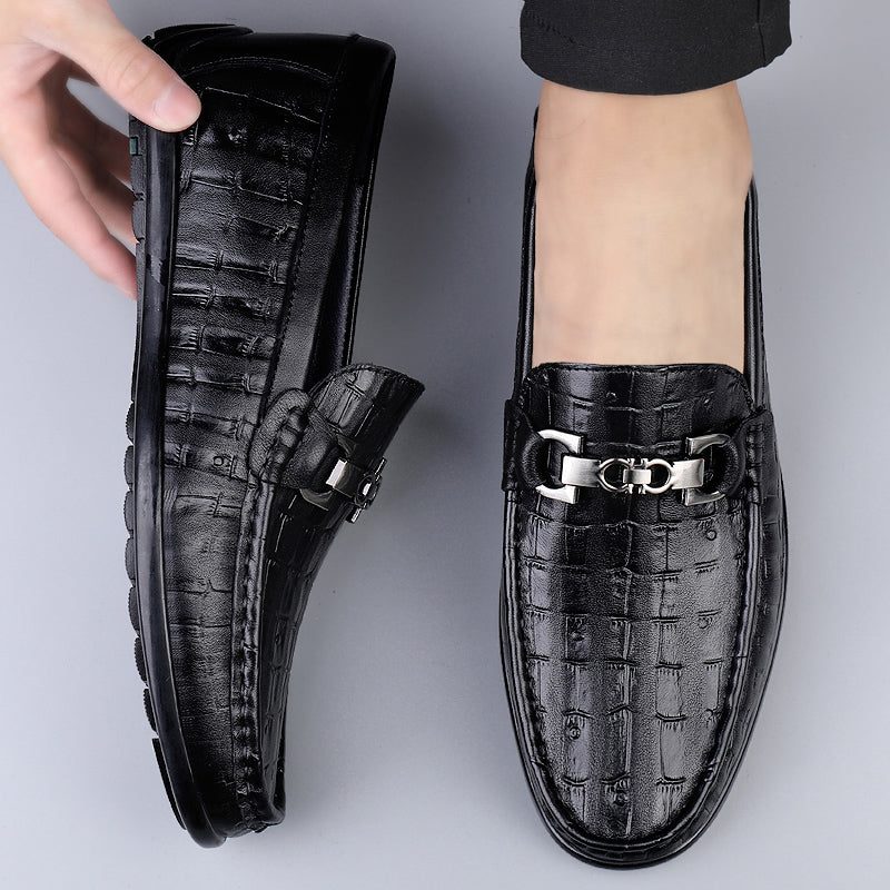 Loafers Til Mænd Modish Croctex Slip-on Driving - Sort