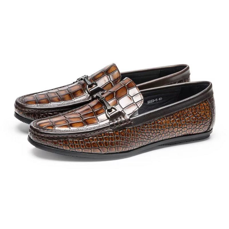 Loafers Til Mænd Modish Metal Toe Slip On - Brun