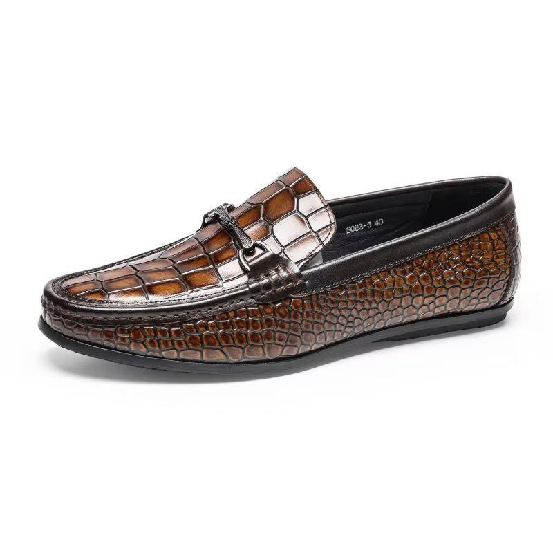 Loafers Til Mænd Modish Metal Toe Slip On - Brun