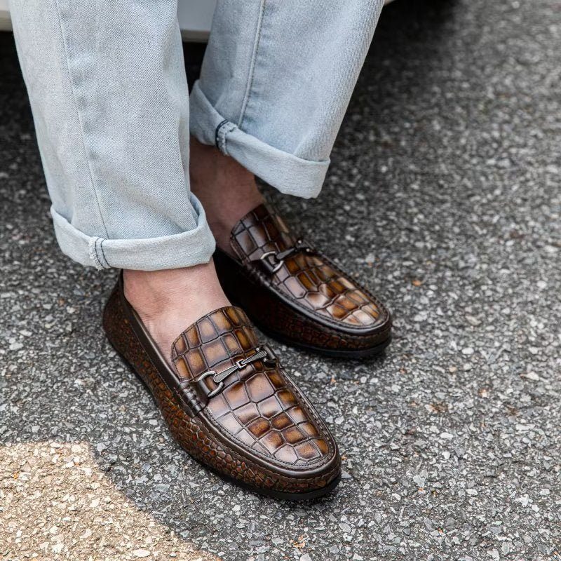 Loafers Til Mænd Modish Metal Toe Slip On - Brun