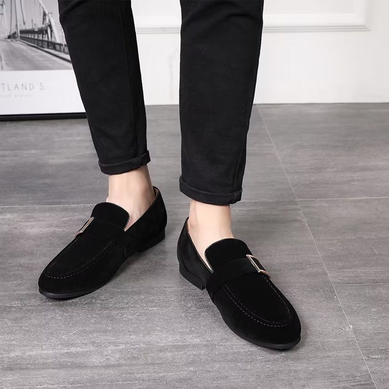 Loafers Til Mænd Modish Prægede Slip-on - Sort