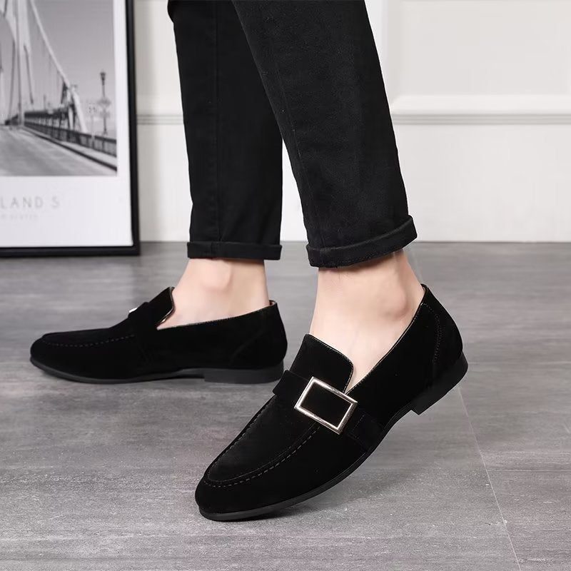 Loafers Til Mænd Modish Prægede Slip-on - Sort