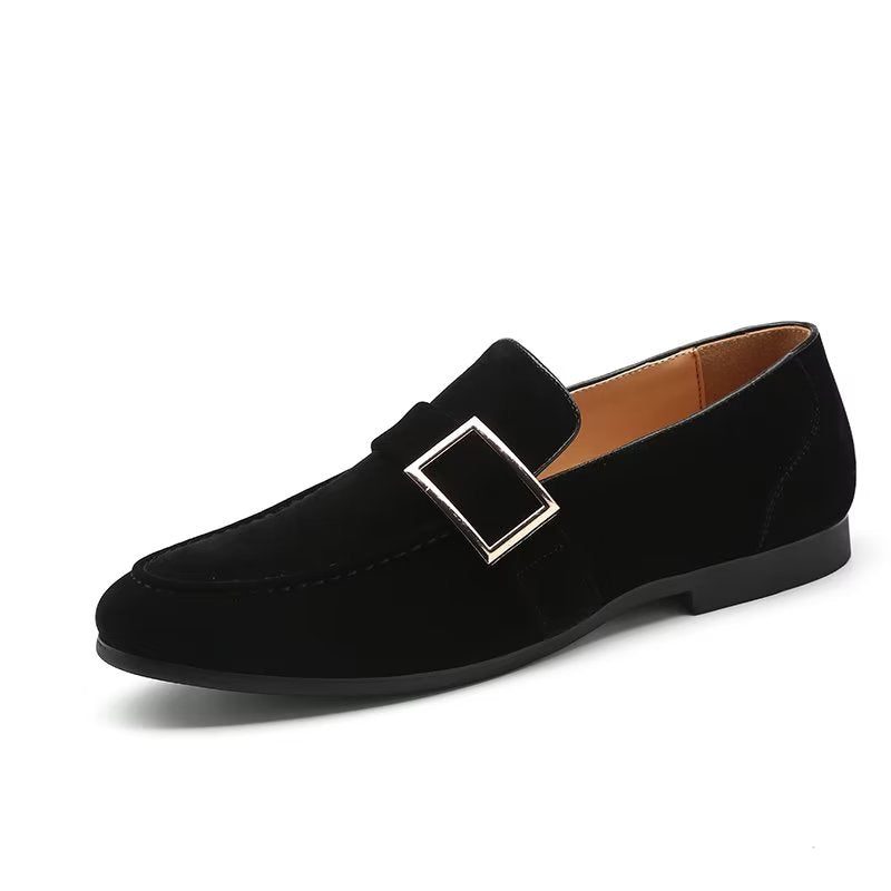 Loafers Til Mænd Modish Prægede Slip-on - Sort