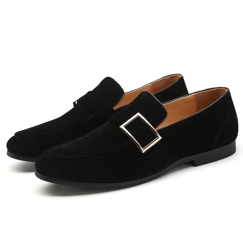 Loafers Til Mænd Modish Prægede Slip-on - Sort