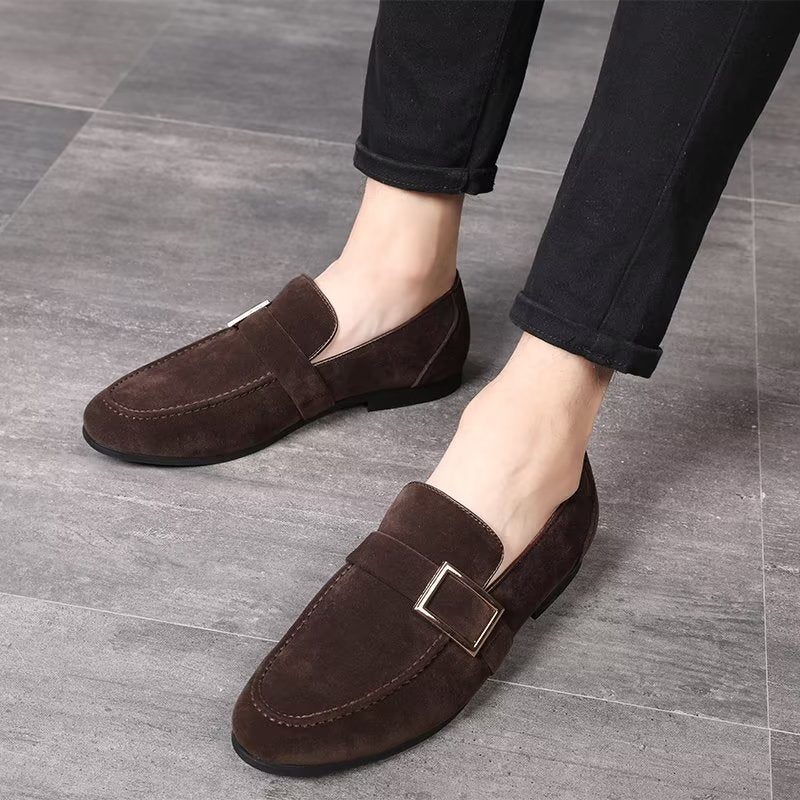 Loafers Til Mænd Modish Prægede Slip-on - Kaffe