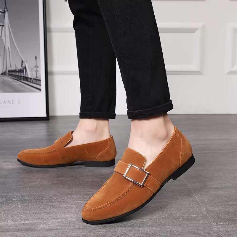 Loafers Til Mænd Modish Prægede Slip-on - Brun