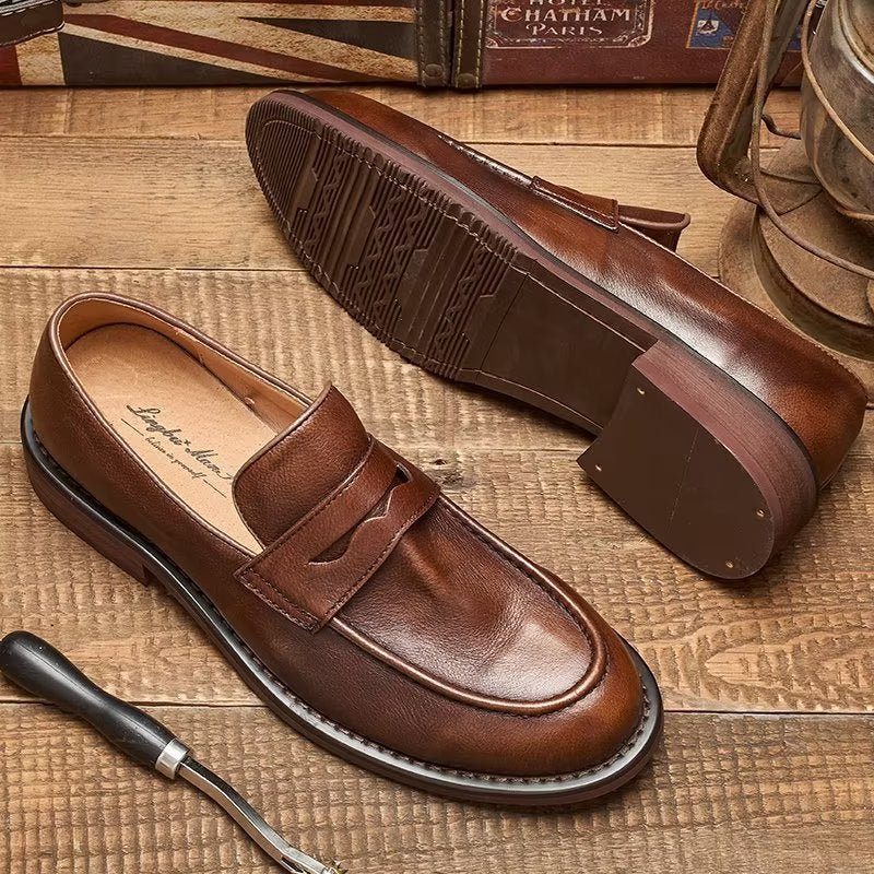 Loafers Til Mænd Modish Slip On Penny - Kaffe