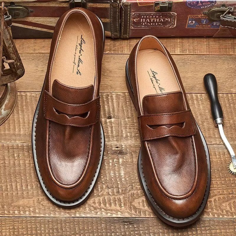 Loafers Til Mænd Modish Slip On Penny - Kaffe