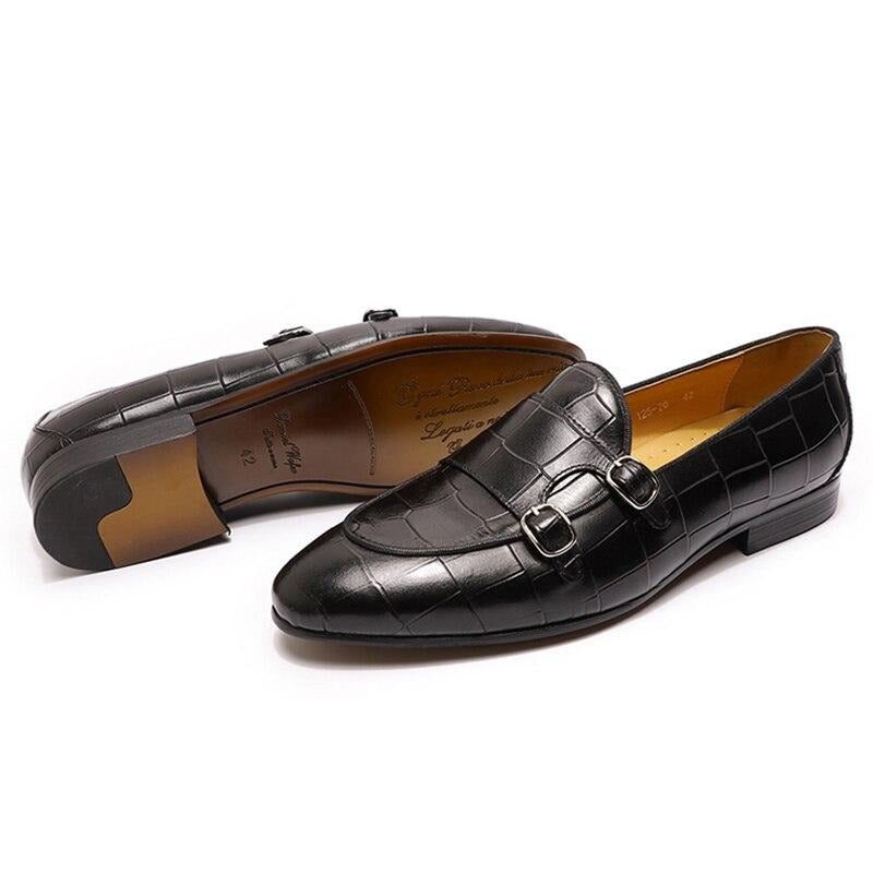 Loafers Til Mænd Monk Strap Slip On - Sort