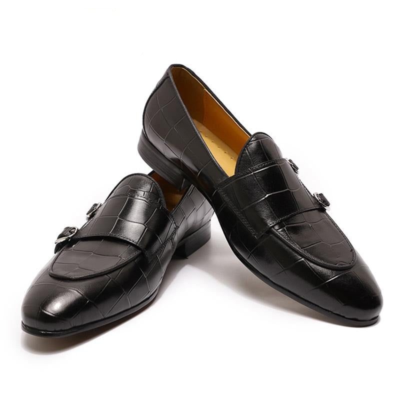 Loafers Til Mænd Monk Strap Slip On - Sort