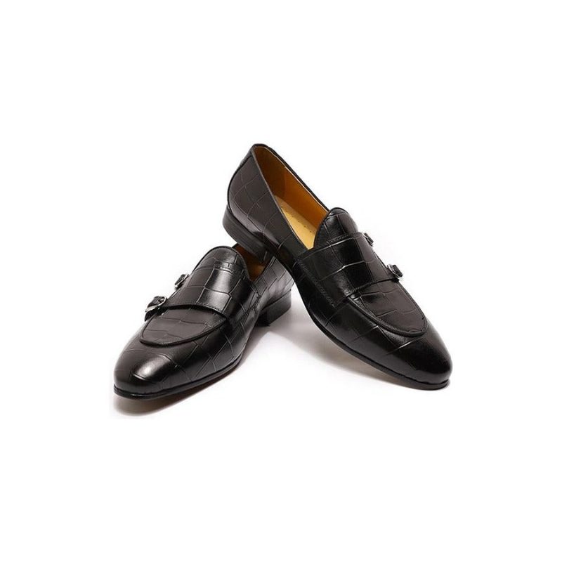 Loafers Til Mænd Monk Strap Slip On - Sort