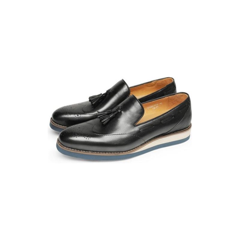 Loafers Til Mænd Prægede Brogue Slip-on