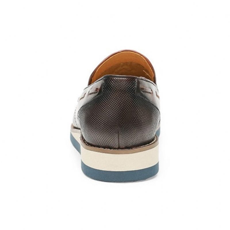 Loafers Til Mænd Prægede Brogue Slip-on - Sort