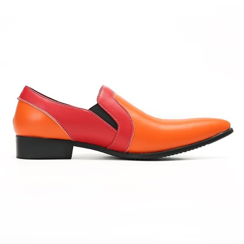 Loafers Til Mænd Raffineret Læder Elegance Slip-on - Orange