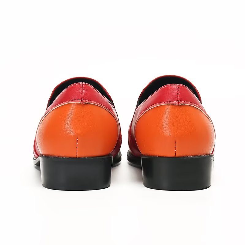 Loafers Til Mænd Raffineret Læder Elegance Slip-on - Orange