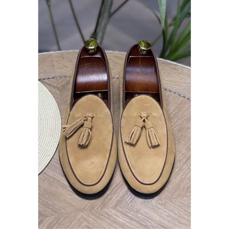 Loafers Til Mænd Slip-on Ruskind - Khaki