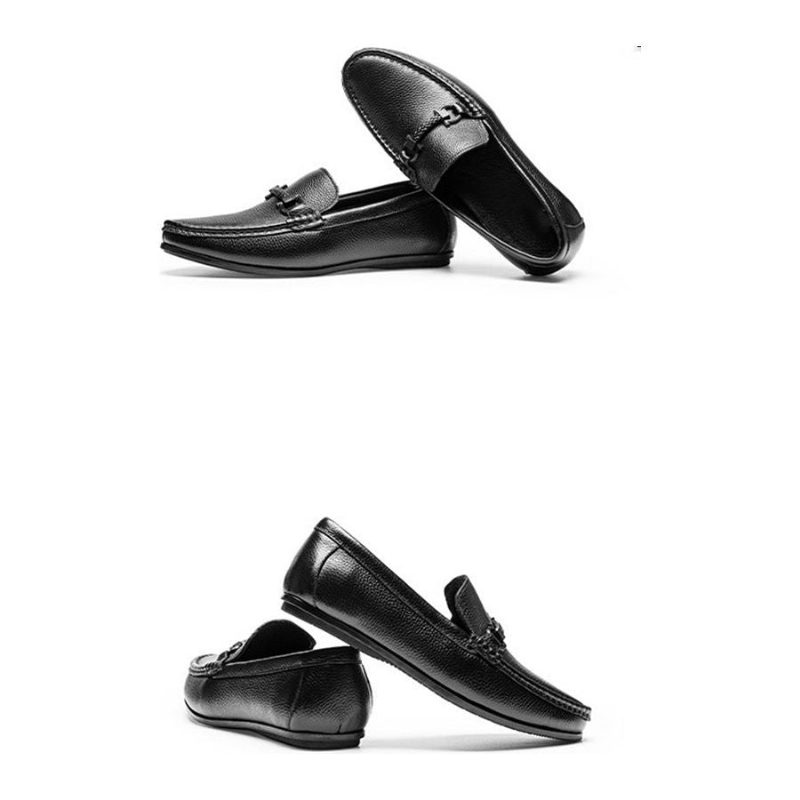 Loafers Til Mænd Weavingluxe Slip On I Læder - Sort 1