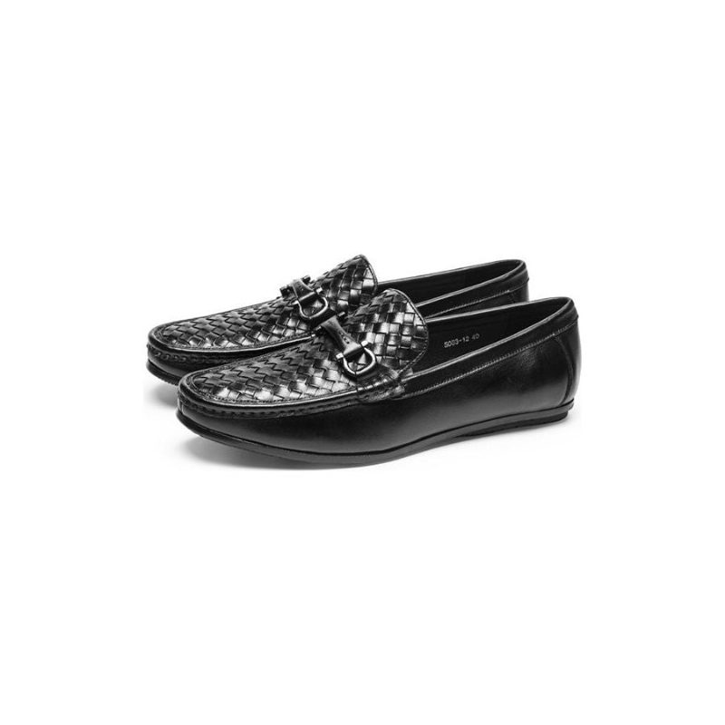 Loafers Til Mænd Weavingluxe Slip On I Læder - Sort 2