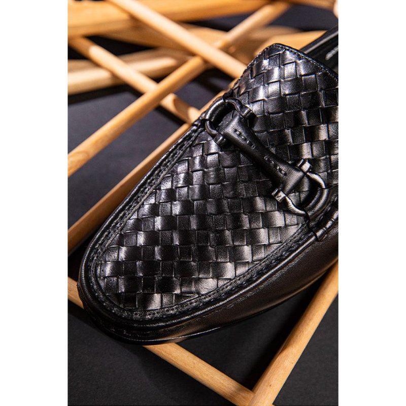 Loafers Til Mænd Weavingluxe Slip On I Læder - Sort 2