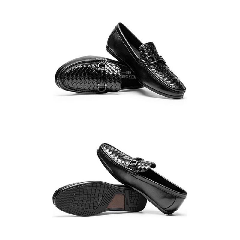 Loafers Til Mænd Weavingluxe Slip On I Læder - Sort 2