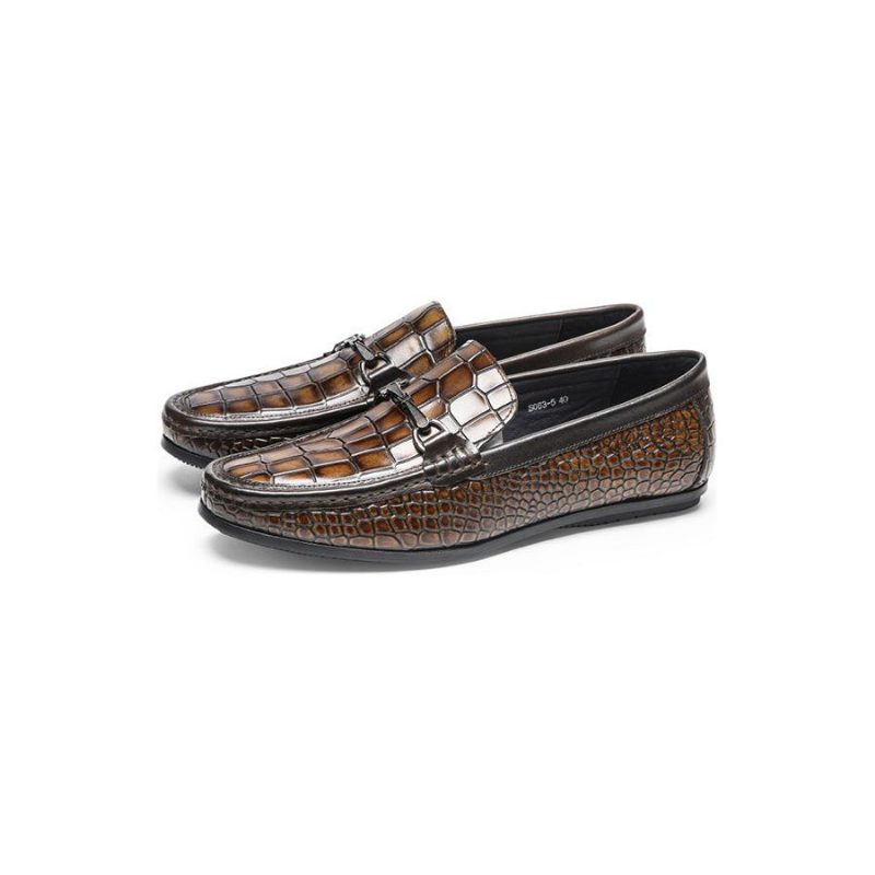 Mænd Loafers Luksus Alligator Print Læder Penny - Brun