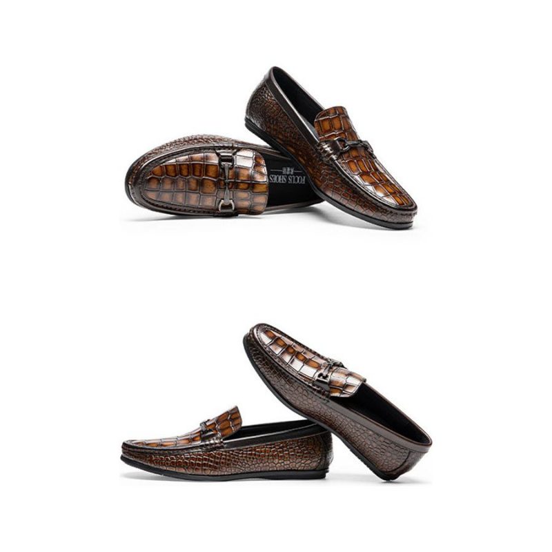 Mænd Loafers Luksus Alligator Print Læder Penny - Brun