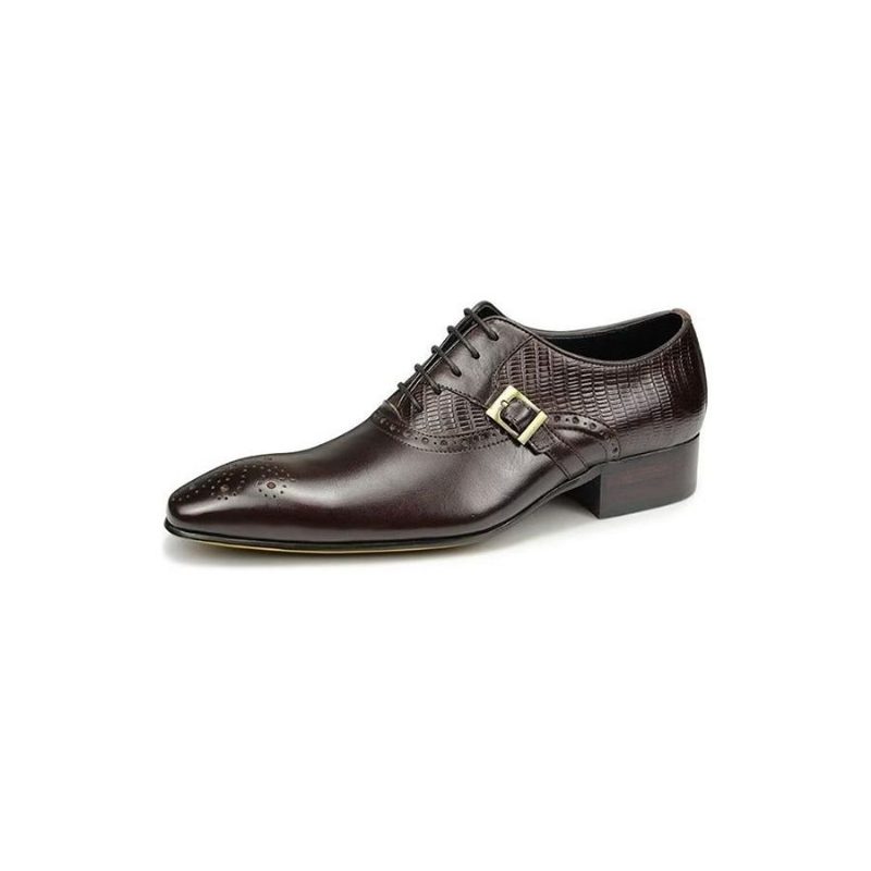 Mænds Formelle Sko Ægte Læder Elegante Bryllup Brogue - Kaffe