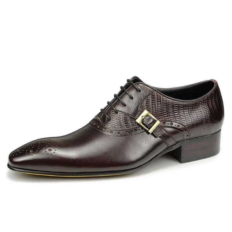 Mænds Formelle Sko Ægte Læder Elegante Bryllup Brogue - Kaffe