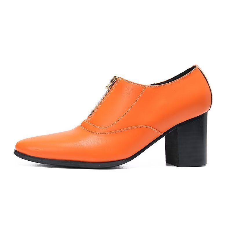 Mænds Formelle Sko Chic Ægte Læder Slip-on Dress - Orange