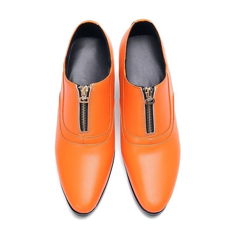 Mænds Formelle Sko Chic Ægte Læder Slip-on Dress - Orange