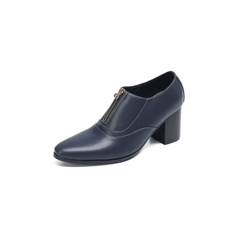 Mænds Formelle Sko Chic Ægte Læder Slip-on Dress - Navy