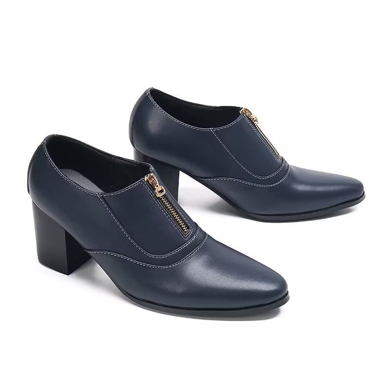 Mænds Formelle Sko Chic Ægte Læder Slip-on Dress - Navy