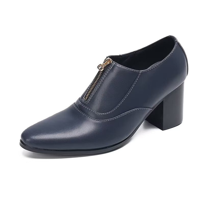 Mænds Formelle Sko Chic Ægte Læder Slip-on Dress - Navy