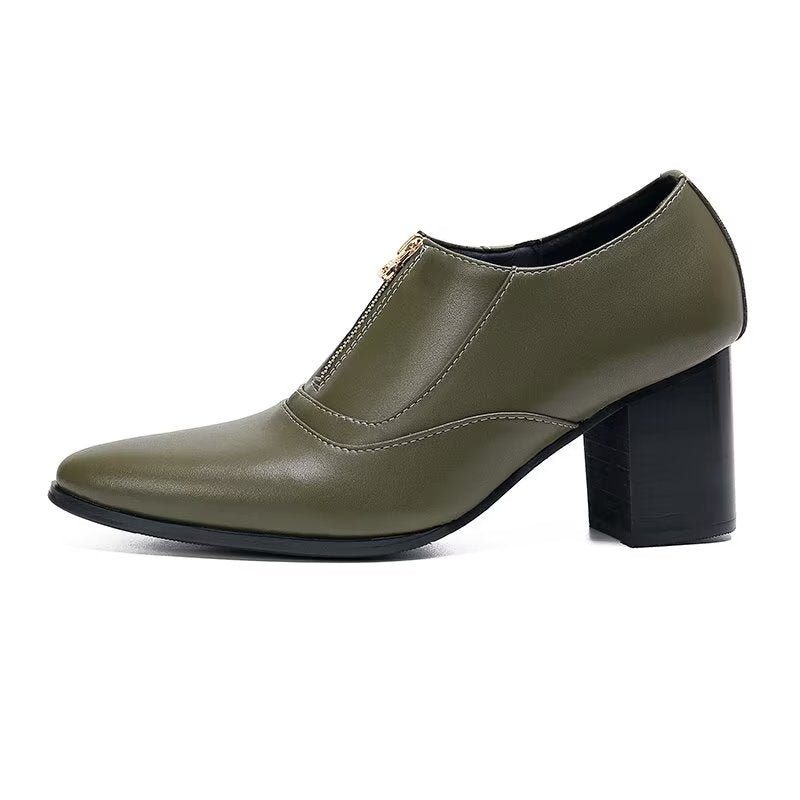 Mænds Formelle Sko Chic Ægte Læder Slip-on Dress - Grøn