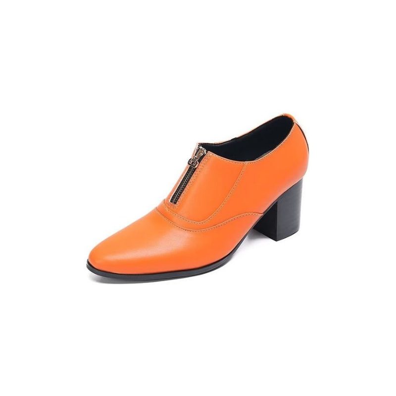 Mænds Formelle Sko Chic Ægte Læder Slip-on Dress - Orange