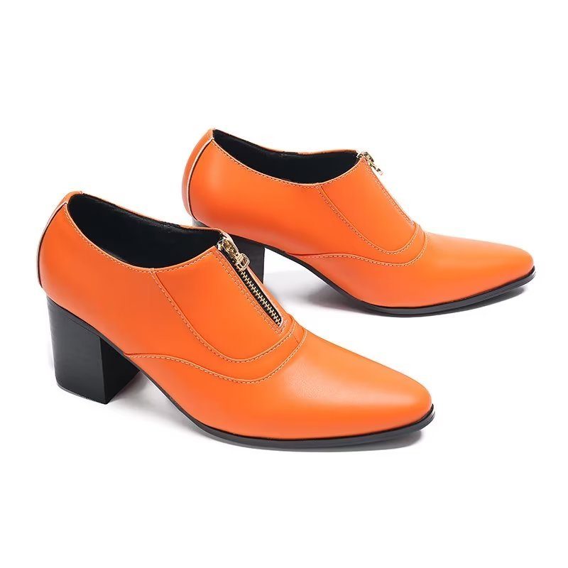 Mænds Formelle Sko Chic Ægte Læder Slip-on Dress - Orange