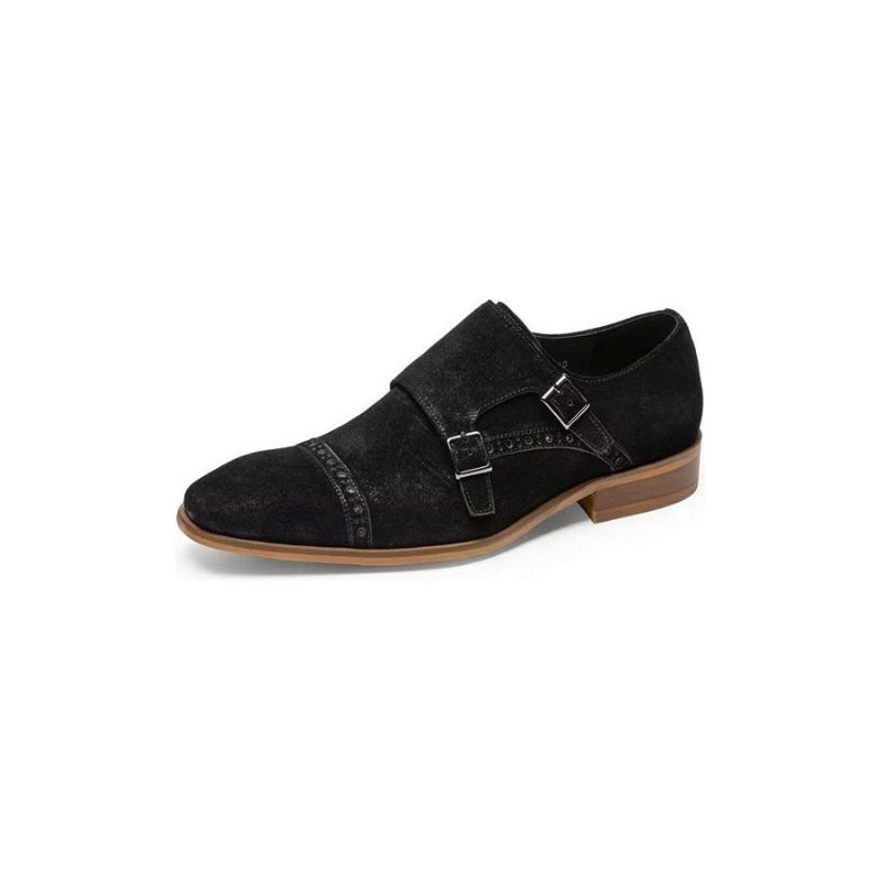 Mænds Formelle Sko Chic Spænde Lukning Monkstraps Dress - Sort