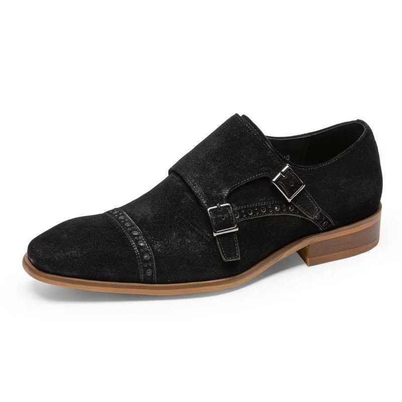 Mænds Formelle Sko Chic Spænde Lukning Monkstraps Dress - Sort