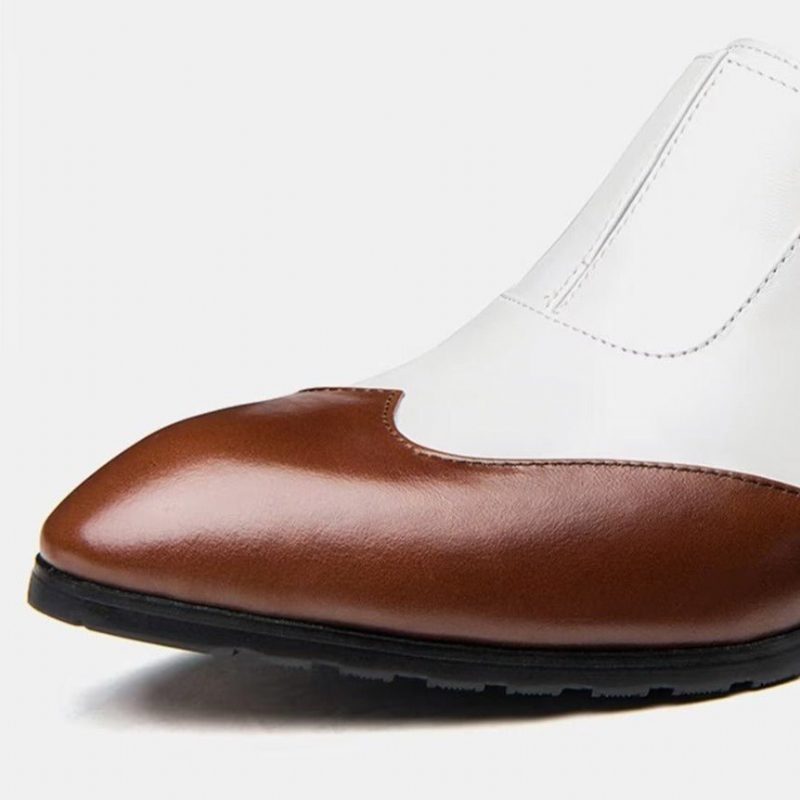 Mænds Formelle Sko Chic Spidstå Slip-on Kjole - Hvid