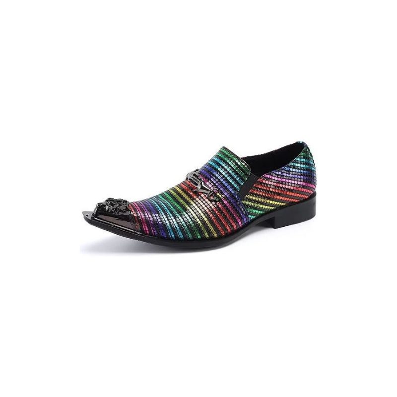 Mænds Formelle Sko Eksotisk Elegance Ægte Læder Slip-on Kjole - Multi-Farve