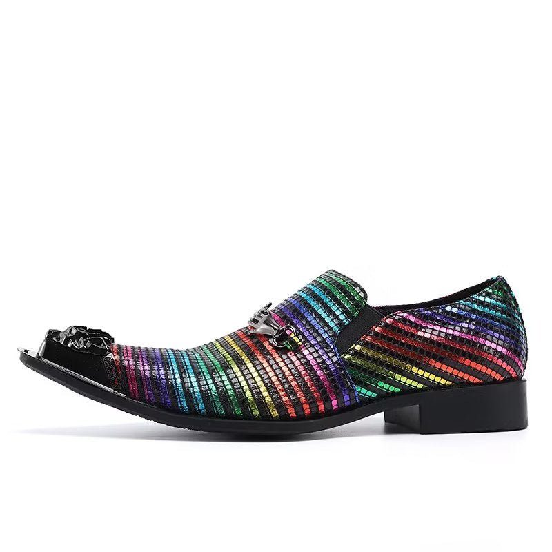 Mænds Formelle Sko Eksotisk Elegance Ægte Læder Slip-on Kjole - Multi-Farve