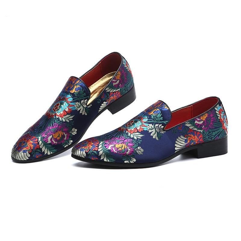 Mænds Formelle Sko Eksotiske Blomsterprint Slip-on Dress - Multi-Color 3