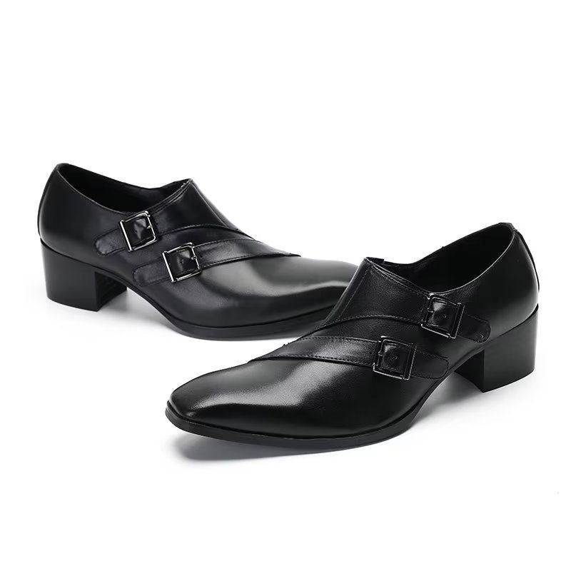 Mænds Formelle Sko Eksotiske Monkstrap Dress - Sort