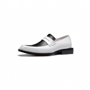 Mænds Formelle Sko Elegant Læder Square Toe Slip-on Dress